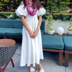 white off shoulder dress